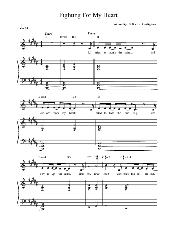 Fighting For My Heart (Live) Piano/Melody (Songs From The Soil)