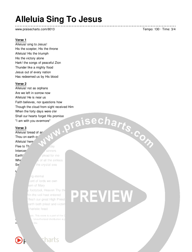 Alleluia Sing To Jesus Lyrics (Traditional Hymn)