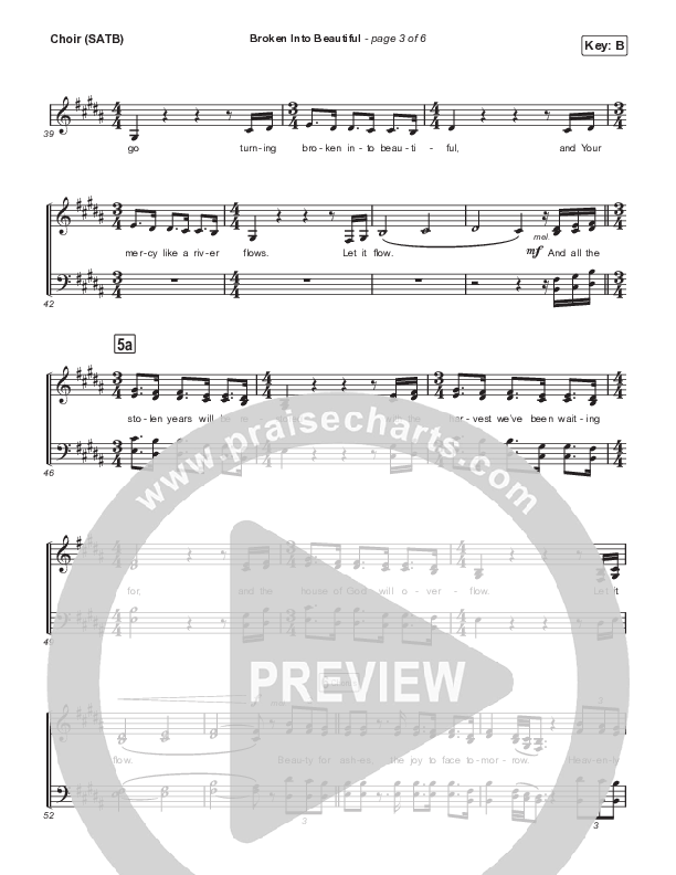 Broken Into Beautiful Choir Sheet (SATB) (Hannah Hobbs)