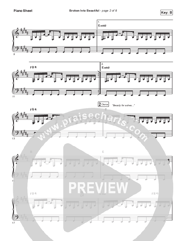 Broken Into Beautiful Piano Sheet (Hannah Hobbs)