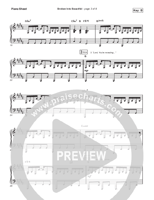 Broken Into Beautiful Piano Sheet (Hannah Hobbs)