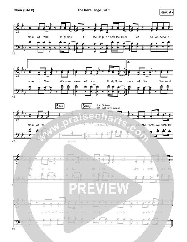 The Dove Choir Sheet (SATB) (The Belonging Co / Kari Jobe)
