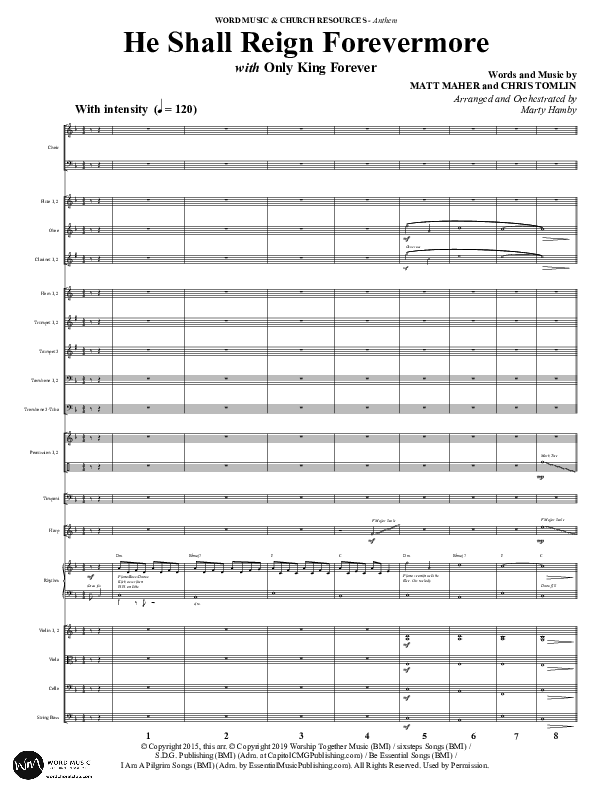 He Shall Reign Forevermore with Only King Forever (Choral Anthem SATB) Conductor's Score (Word Music Choral / Arr. Marty Hamby)