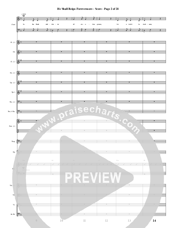 He Shall Reign Forevermore with Only King Forever (Choral Anthem SATB) Conductor's Score (Word Music Choral / Arr. Marty Hamby)