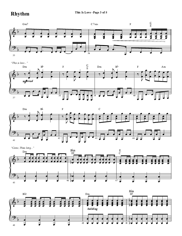 This Is Love (with Come Thou Long Expected Jesus) (Choral Anthem SATB) Rhythm Chart (Word Music Choral / Arr. Joshua Spacht)