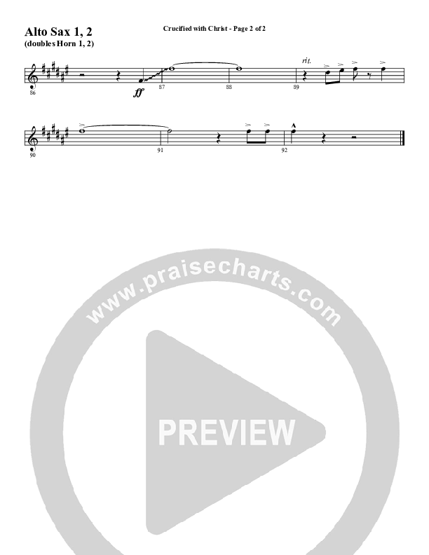 Crucified With Christ (Choral Anthem SATB) Alto Sax (Word Music Choral / Arr. Cliff Duren)