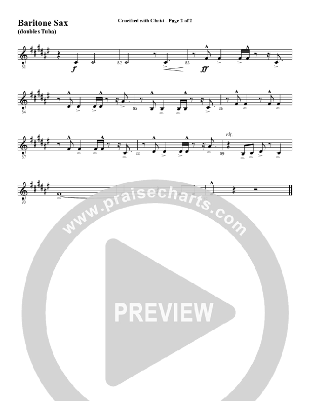Crucified With Christ (Choral Anthem SATB) Bari Sax (Word Music Choral / Arr. Cliff Duren)