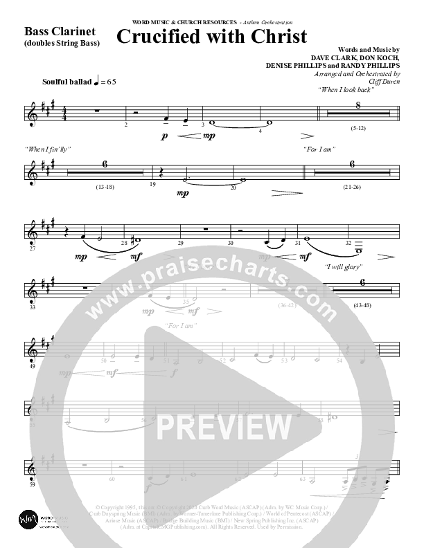 Crucified With Christ (Choral Anthem SATB) Bass Clarinet (Word Music Choral / Arr. Cliff Duren)