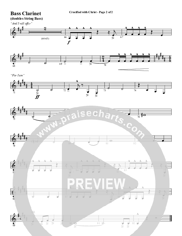 Crucified With Christ (Choral Anthem SATB) Bass Clarinet (Word Music Choral / Arr. Cliff Duren)