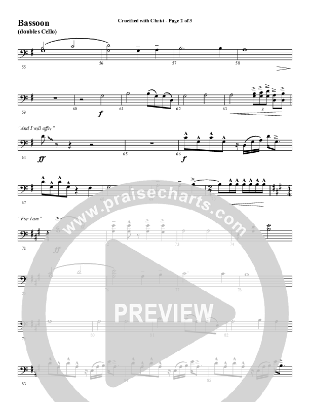 Crucified With Christ (Choral Anthem SATB) Bassoon (Word Music Choral / Arr. Cliff Duren)
