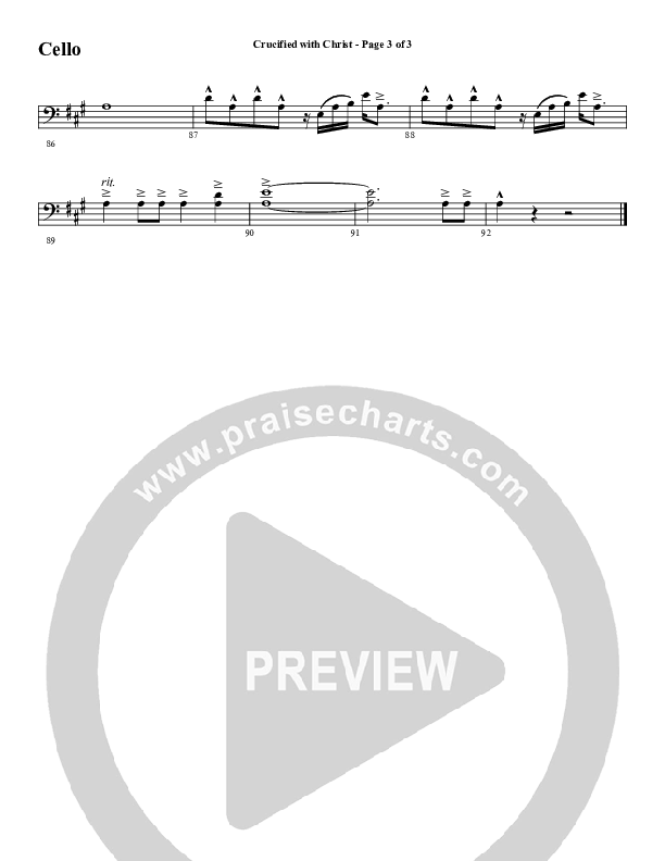 Crucified With Christ (Choral Anthem SATB) Cello (Word Music Choral / Arr. Cliff Duren)