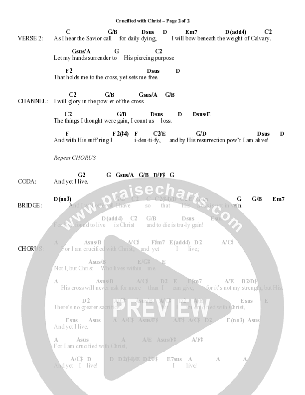Crucified With Christ (Choral Anthem SATB) Chord Chart (Word Music Choral / Arr. Cliff Duren)