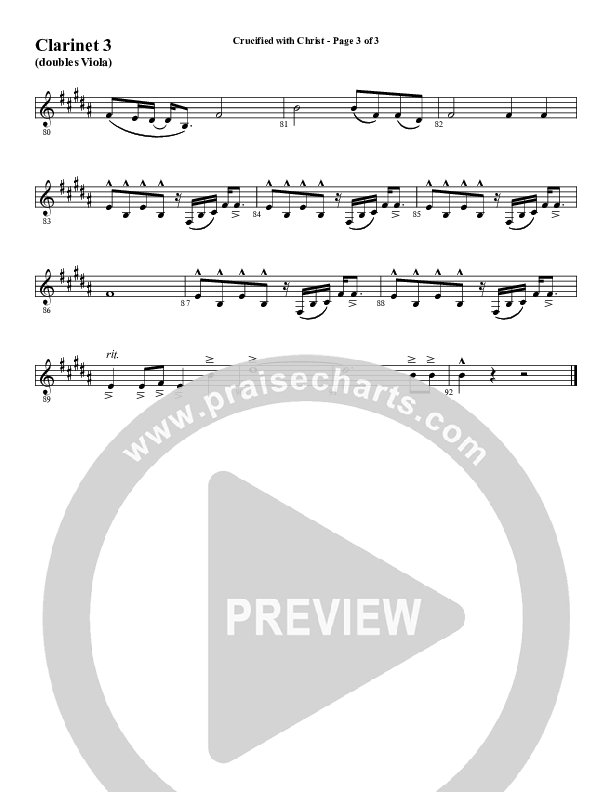 Crucified With Christ (Choral Anthem SATB) Clarinet 3 (Word Music Choral / Arr. Cliff Duren)