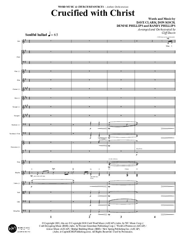 Crucified With Christ (Choral Anthem SATB) Orchestration (Word Music Choral / Arr. Cliff Duren)