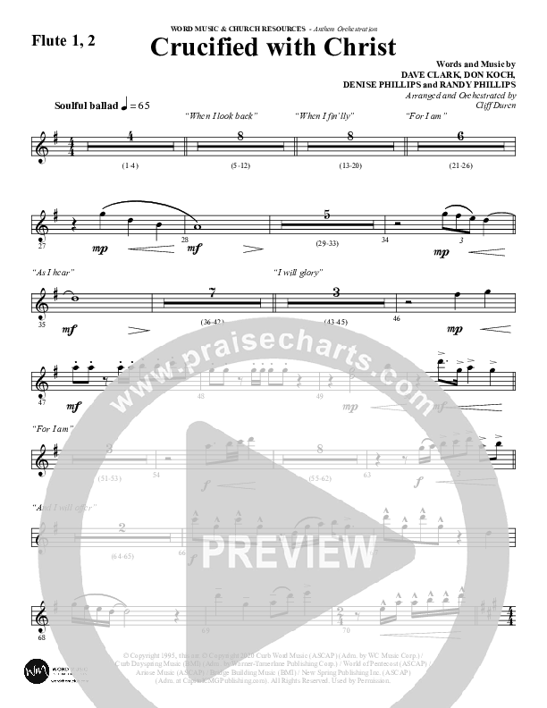 Crucified With Christ (Choral Anthem SATB) Flute 1/2 (Word Music Choral / Arr. Cliff Duren)