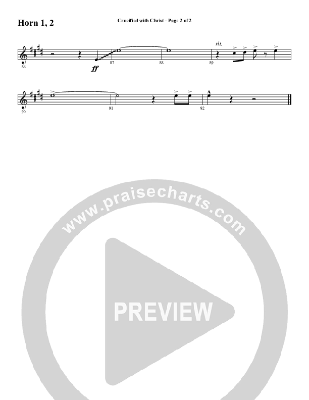 Crucified With Christ (Choral Anthem SATB) French Horn (Word Music Choral / Arr. Cliff Duren)