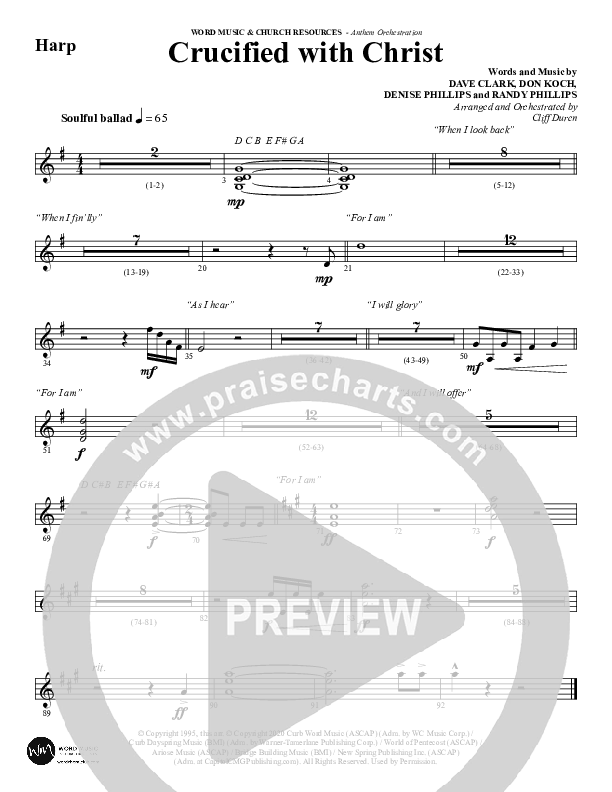 Crucified With Christ (Choral Anthem SATB) Harp (Word Music Choral / Arr. Cliff Duren)