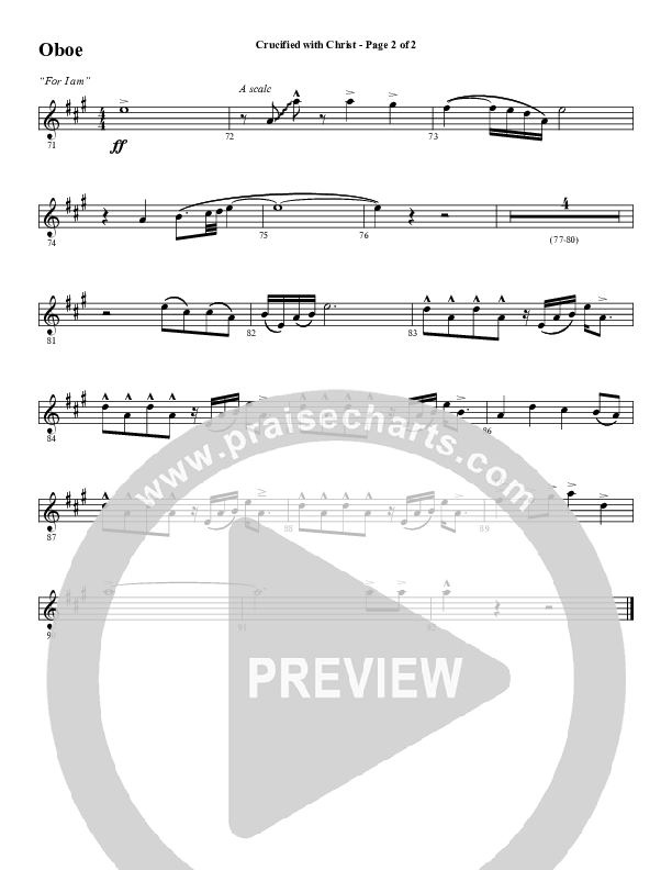 Crucified With Christ (Choral Anthem SATB) Oboe (Word Music Choral / Arr. Cliff Duren)
