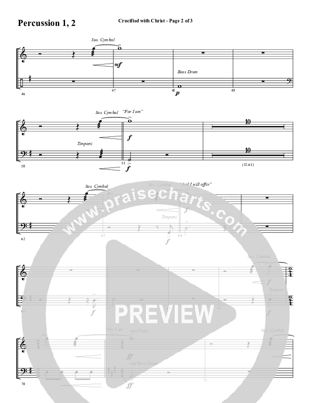 Crucified With Christ (Choral Anthem SATB) Percussion (Word Music Choral / Arr. Cliff Duren)