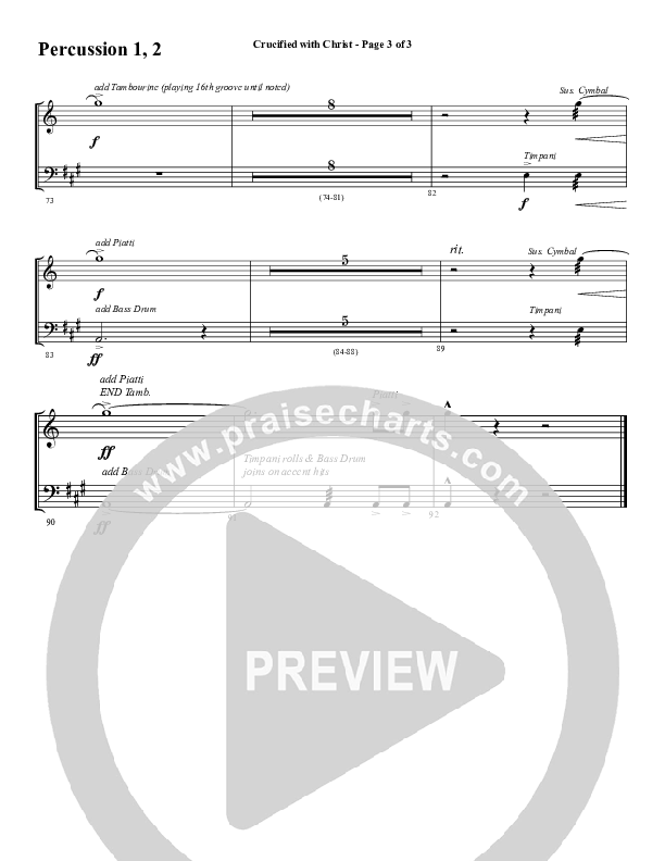 Crucified With Christ (Choral Anthem SATB) Percussion (Word Music Choral / Arr. Cliff Duren)