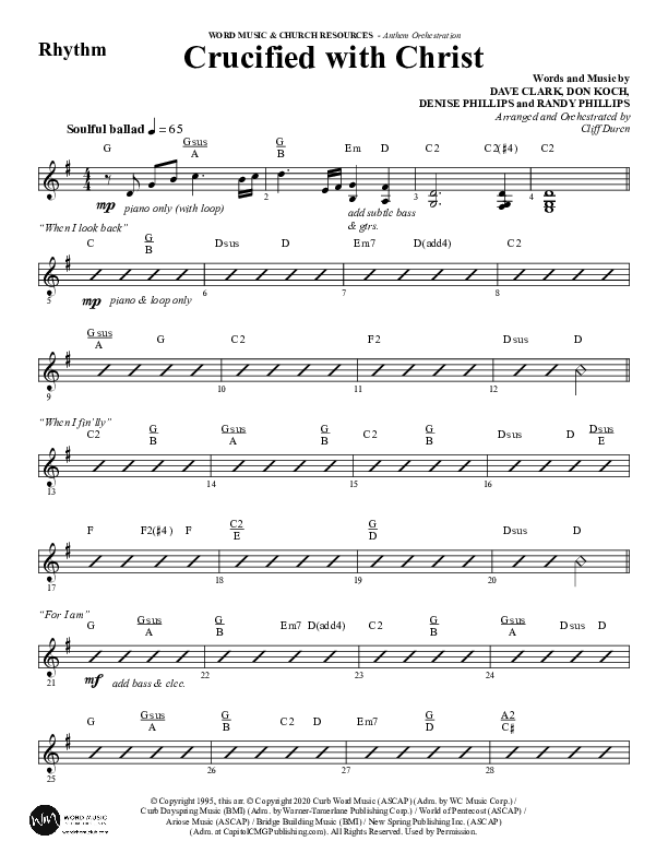 Crucified With Christ (Choral Anthem SATB) Rhythm Chart (Word Music Choral / Arr. Cliff Duren)