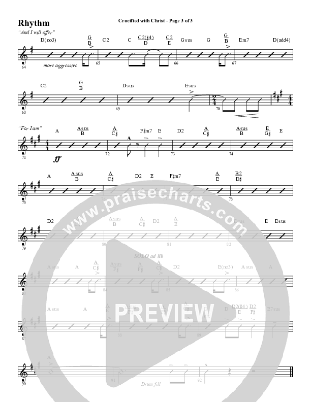 Crucified With Christ (Choral Anthem SATB) Rhythm Chart (Word Music Choral / Arr. Cliff Duren)