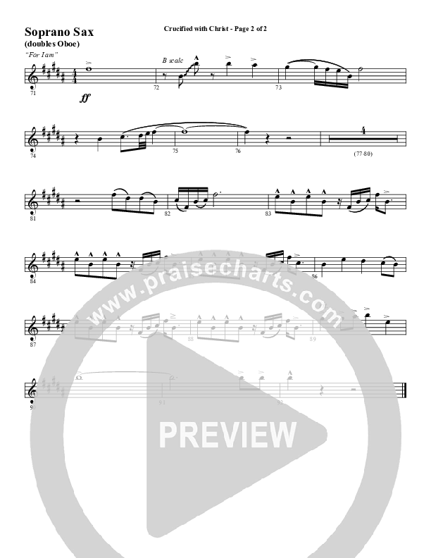 Crucified With Christ (Choral Anthem SATB) Soprano Sax (Word Music Choral / Arr. Cliff Duren)