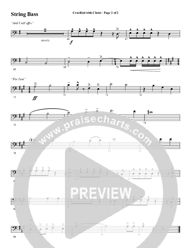 Crucified With Christ (Choral Anthem SATB) String Bass (Word Music Choral / Arr. Cliff Duren)