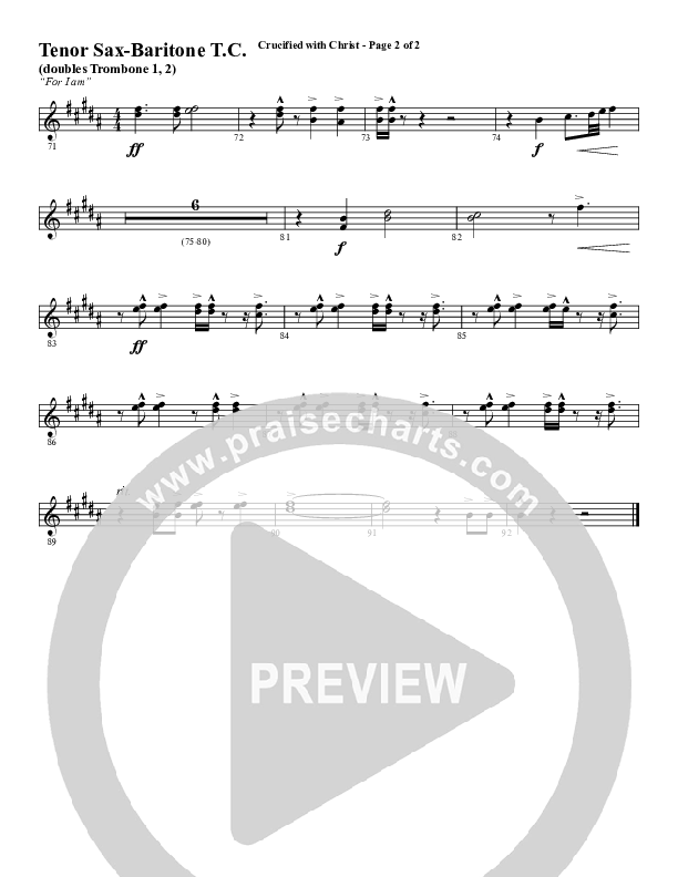 Crucified With Christ (Choral Anthem SATB) Tenor Sax/Baritone T.C. (Word Music Choral / Arr. Cliff Duren)