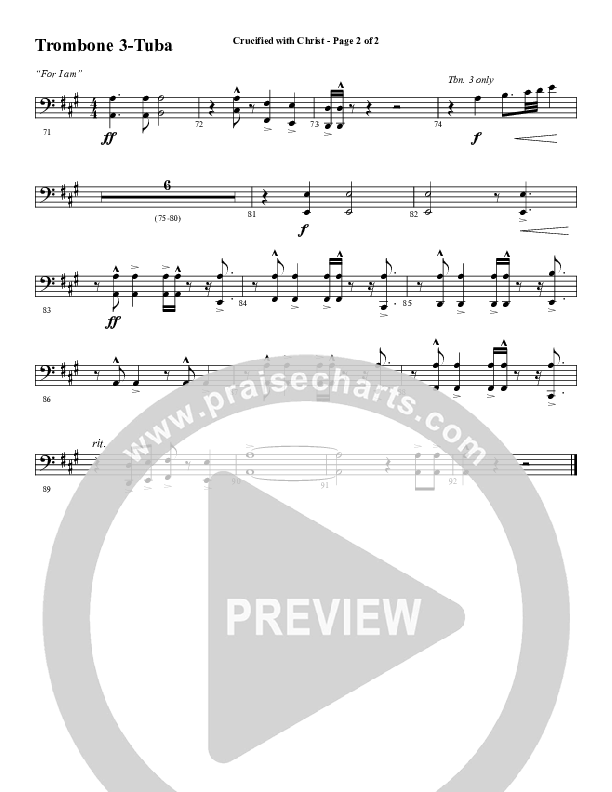 Crucified With Christ (Choral Anthem SATB) Trombone 3/Tuba (Word Music Choral / Arr. Cliff Duren)