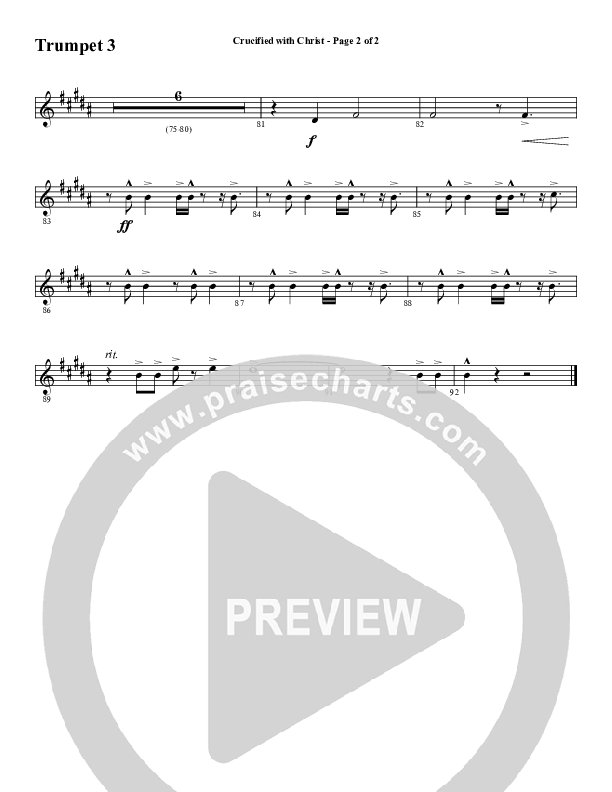 Crucified With Christ (Choral Anthem SATB) Trumpet 3 (Word Music Choral / Arr. Cliff Duren)