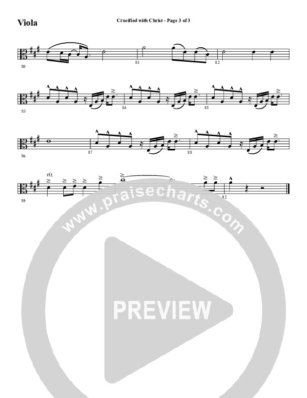 Crucified With Christ (Choral Anthem SATB) Viola (Word Music Choral / Arr. Cliff Duren)