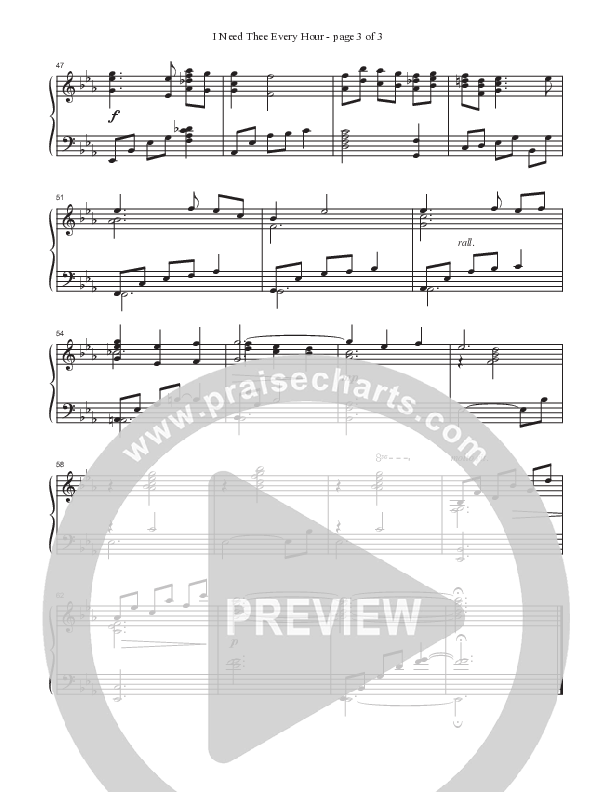 I Need Thee Every Hour  Piano Sheet (Ken Barker)