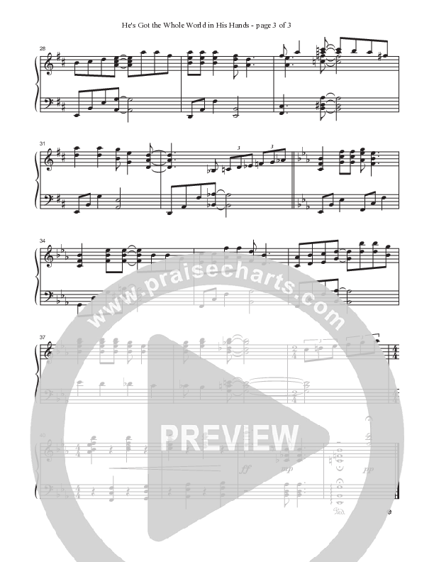 He's Got The Whole World In His Hands  Piano Sheet (Ken Barker)