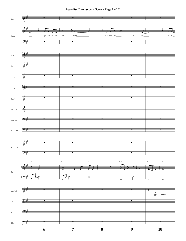 Beautiful Emmanuel (Choral Anthem SATB) Orchestration (Word Music Choral / Arr. Russell Mauldin)