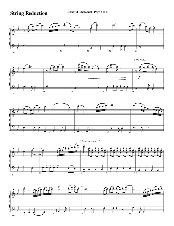 Beautiful Emmanuel (Choral Anthem SATB) String Reduction (Word Music Choral / Arr. Russell Mauldin)
