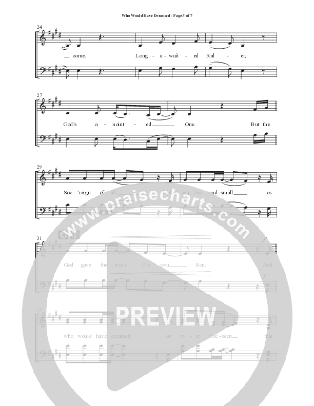 Who Would Have Dreamed (Choral Anthem SATB) Choir Vocals (SATB) (Lillenas Choral / Arr. Cliff Duren / Arr. Mike Speck)