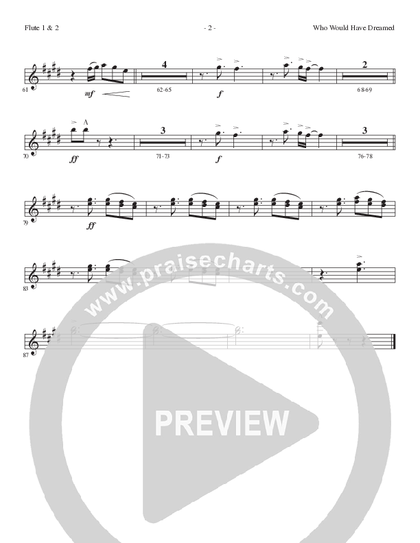 Who Would Have Dreamed (Choral Anthem SATB) Flute 1/2 (Lillenas Choral / Arr. Cliff Duren / Arr. Mike Speck)