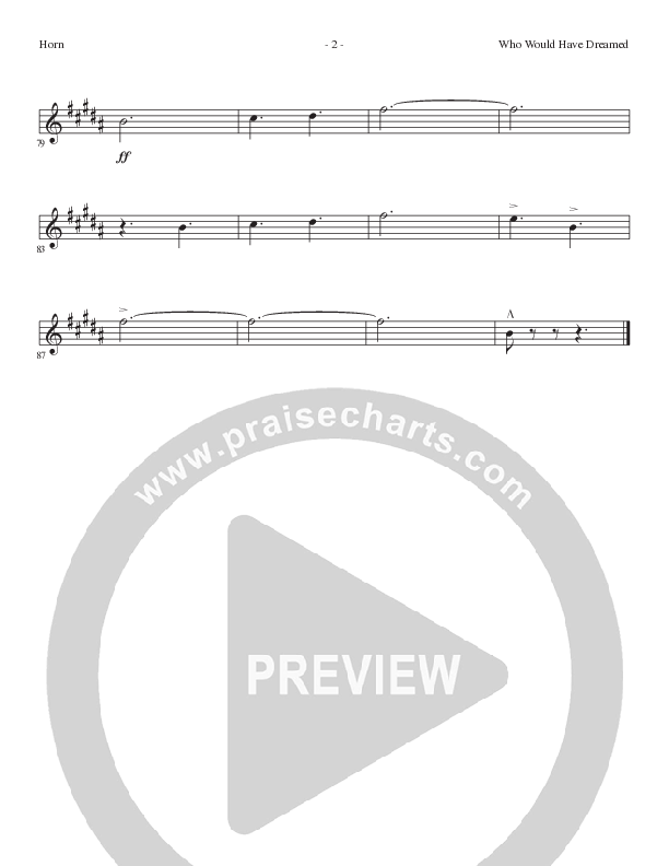 Who Would Have Dreamed (Choral Anthem SATB) French Horn (Lillenas Choral / Arr. Cliff Duren / Arr. Mike Speck)