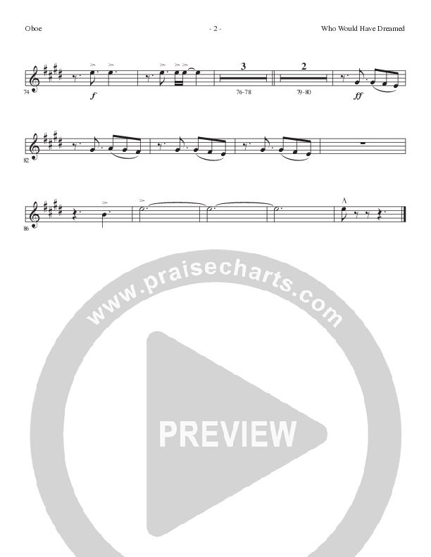 Who Would Have Dreamed (Choral Anthem SATB) Oboe (Lillenas Choral / Arr. Cliff Duren / Arr. Mike Speck)