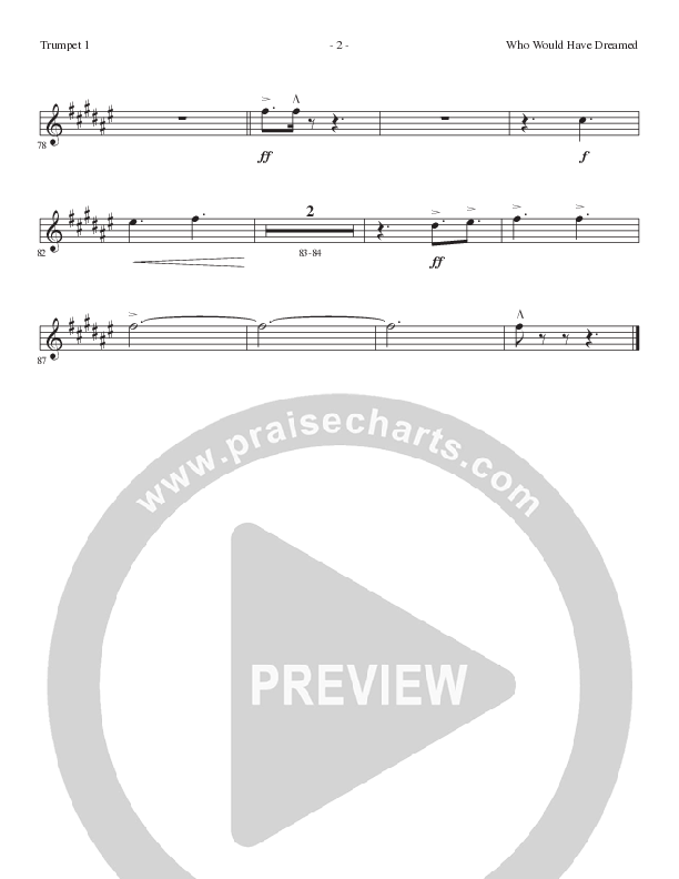 Who Would Have Dreamed (Choral Anthem SATB) Trumpet 1 (Lillenas Choral / Arr. Cliff Duren / Arr. Mike Speck)
