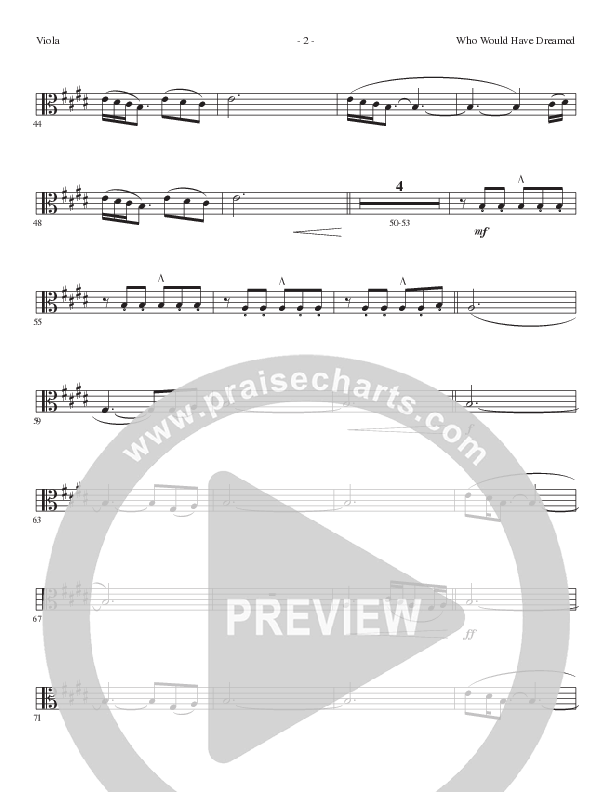 Who Would Have Dreamed (Choral Anthem SATB) Viola (Lillenas Choral / Arr. Cliff Duren / Arr. Mike Speck)