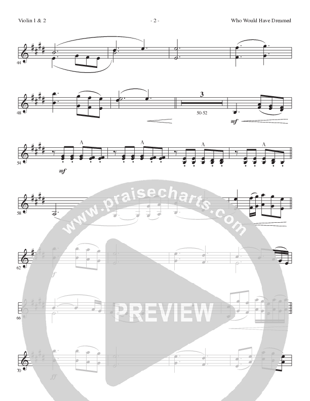 Who Would Have Dreamed (Choral Anthem SATB) Violin 1/2 (Lillenas Choral / Arr. Cliff Duren / Arr. Mike Speck)