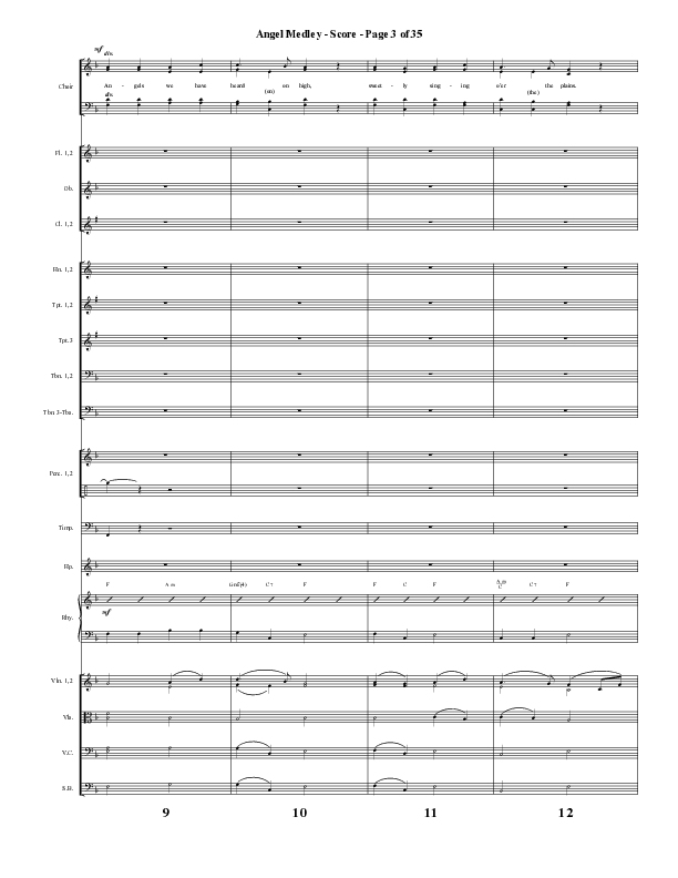 Angel Medley (Choral Anthem SATB) Orchestration (Word Music Choral / Arr. Marty Hamby)