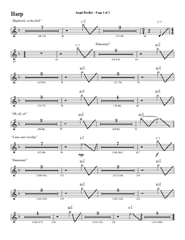 Angel Medley (Choral Anthem SATB) Harp (Word Music Choral / Arr. Marty Hamby)