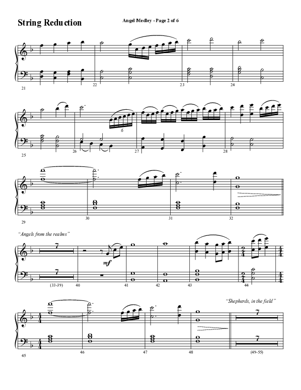 Angel Medley (Choral Anthem SATB) String Reduction (Word Music Choral / Arr. Marty Hamby)