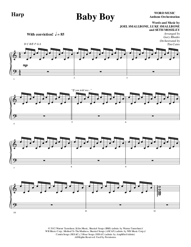 Baby Boy (Choral Anthem SATB) Harp (Word Music Choral / Arr. Gary Rhodes)