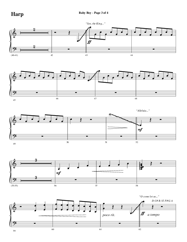 Baby Boy (Choral Anthem SATB) Harp (Word Music Choral / Arr. Gary Rhodes)