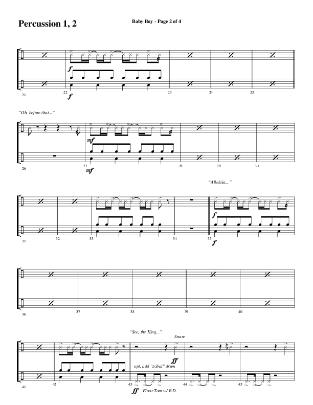 Baby Boy (Choral Anthem SATB) Percussion (Word Music Choral / Arr. Gary Rhodes)