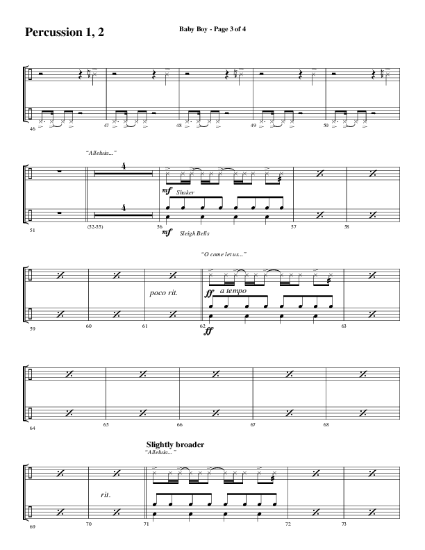 Baby Boy (Choral Anthem SATB) Percussion (Word Music Choral / Arr. Gary Rhodes)